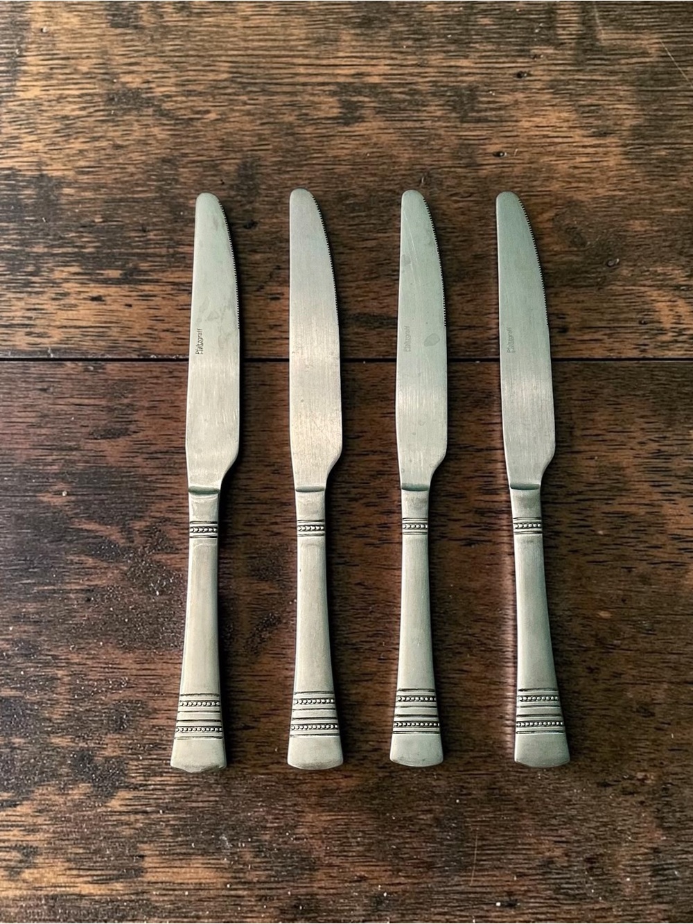 Pfaltzgraff Stainless 18/0 Kensington Sapphire Bay Dinner Knives - Set of 4